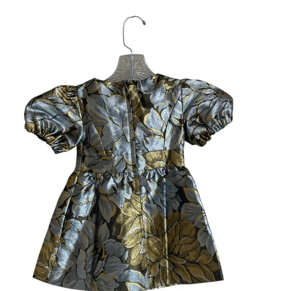 NWT Lilly Pulitzer Girls Mini Priyanka Dress Gold Floral Birthday Photoshoot 2
